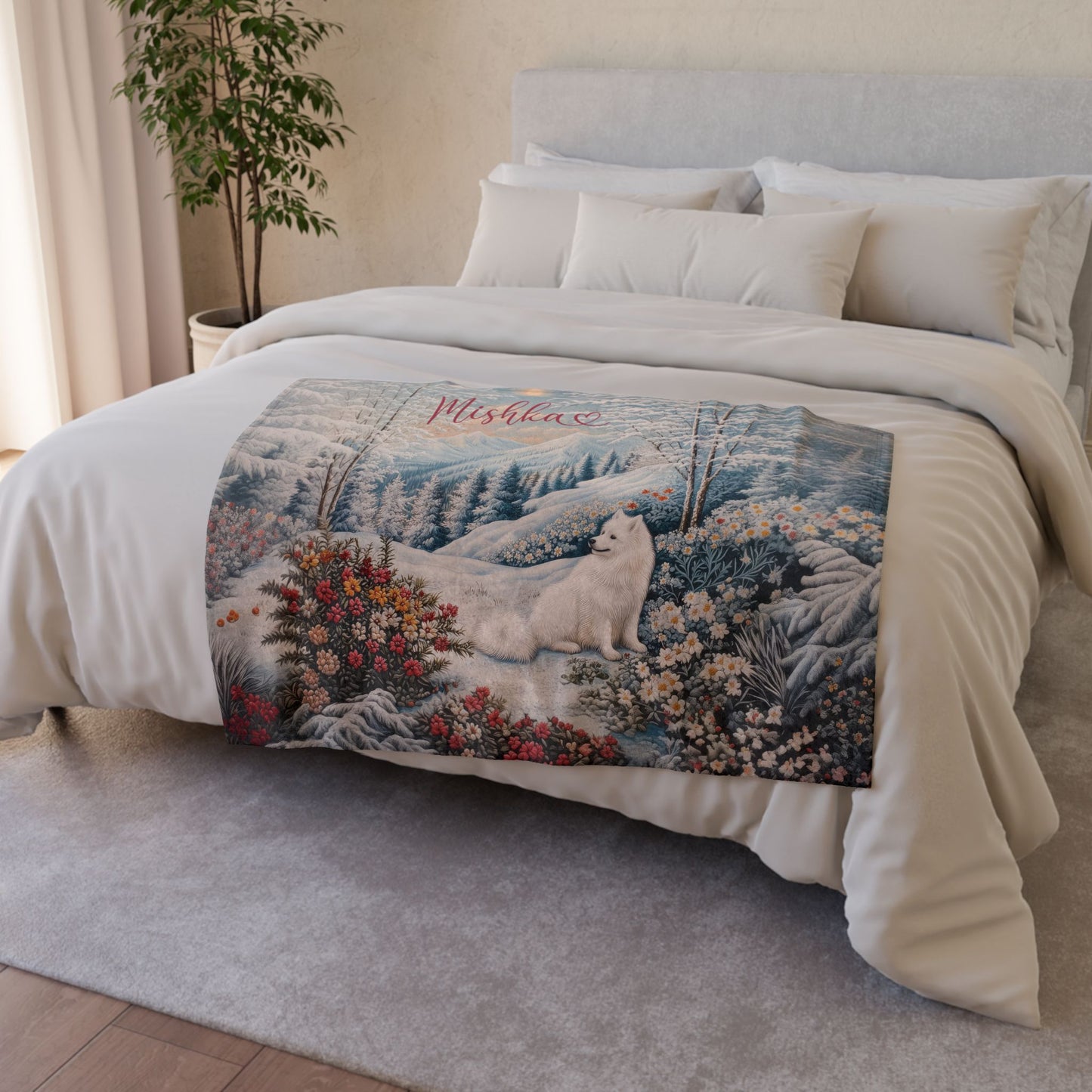 Samoyed Snow #2 Personalised Blanket
