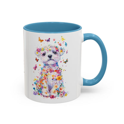 Maltese Personalized Colorful Accent Mugs, 11oz