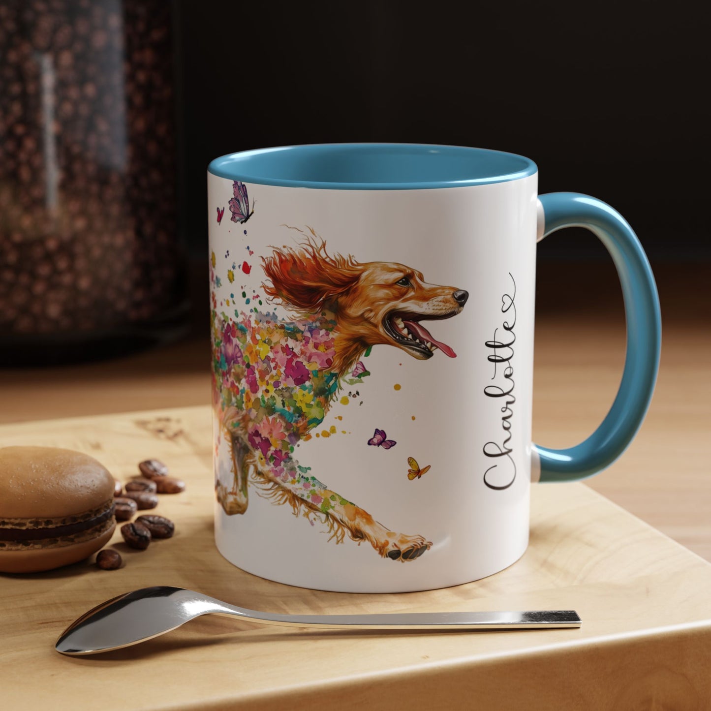 English Setter #1 Personalized Accent Mugs, 11oz