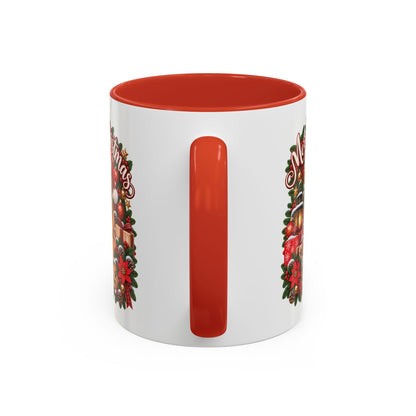 Labrador #4 Merry Christmas, personalised accent colour 11oz mug