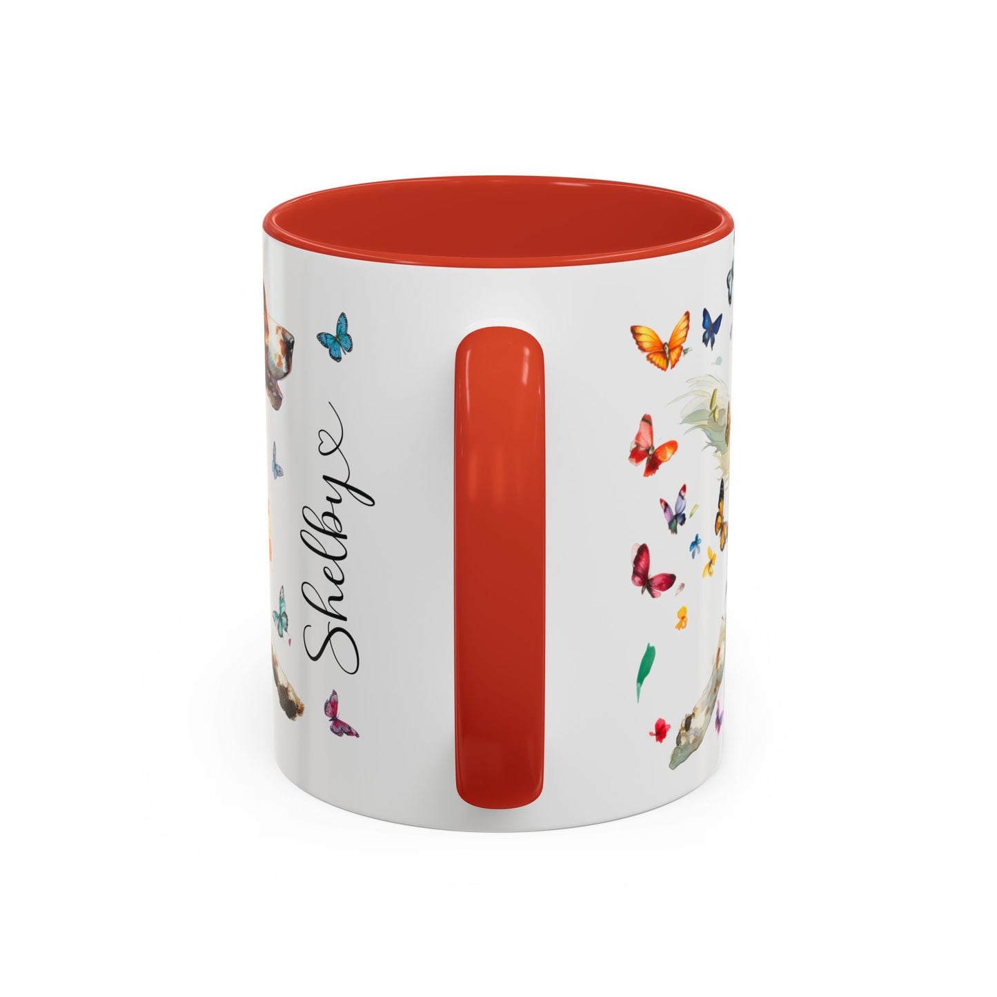 Irish Red & White Setter, Personalized Accent Mugs, 11oz