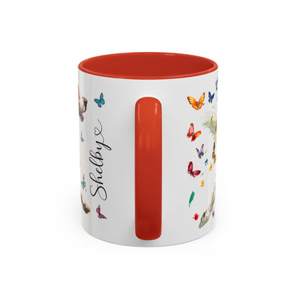 Irish Red & White Setter, Personalized Accent Mugs, 11oz