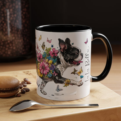 Boston Terrier #2 Personalized Accent Mugs, 11oz