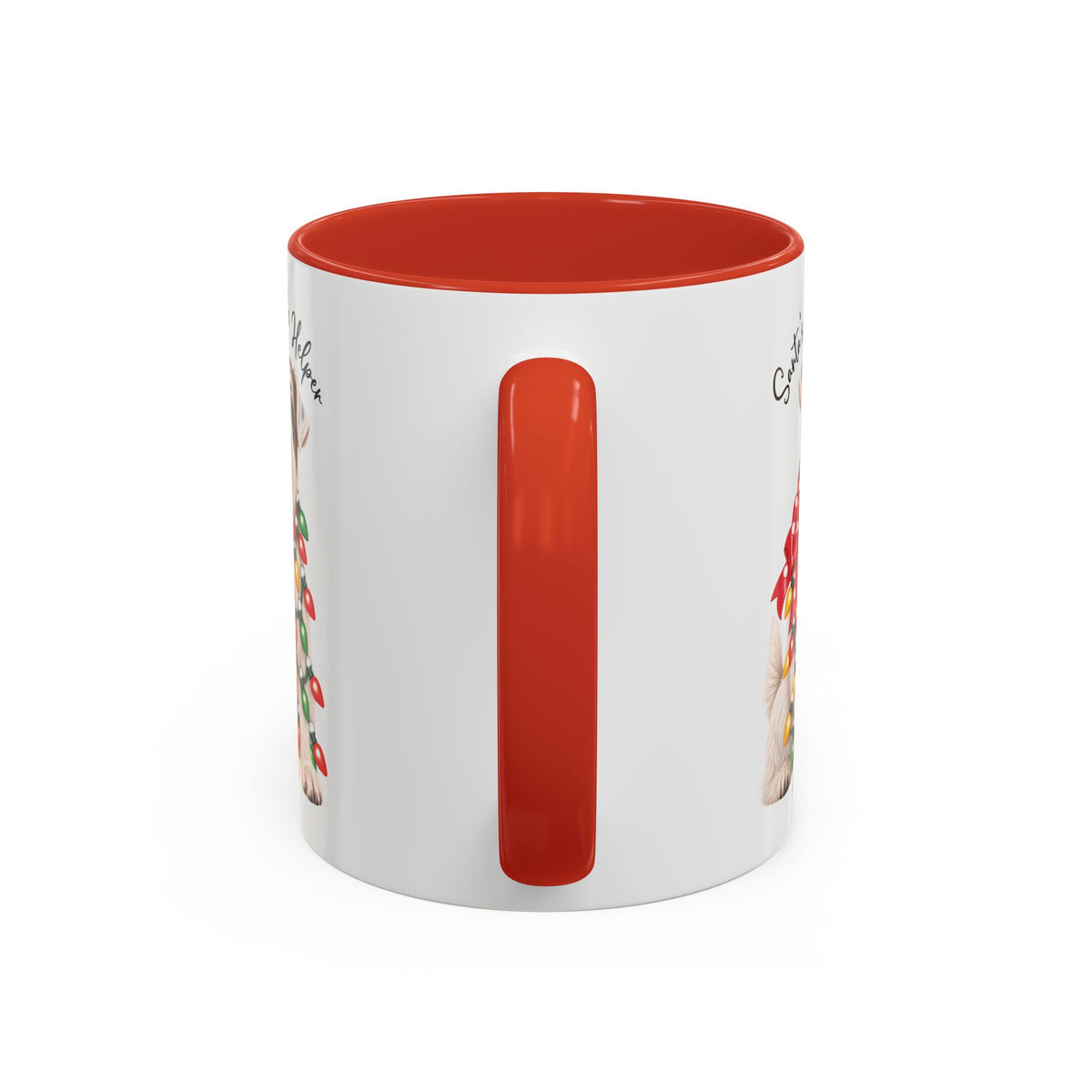 Sealyham Terrier, Santa's little helper, personalised accent colour 11oz mug