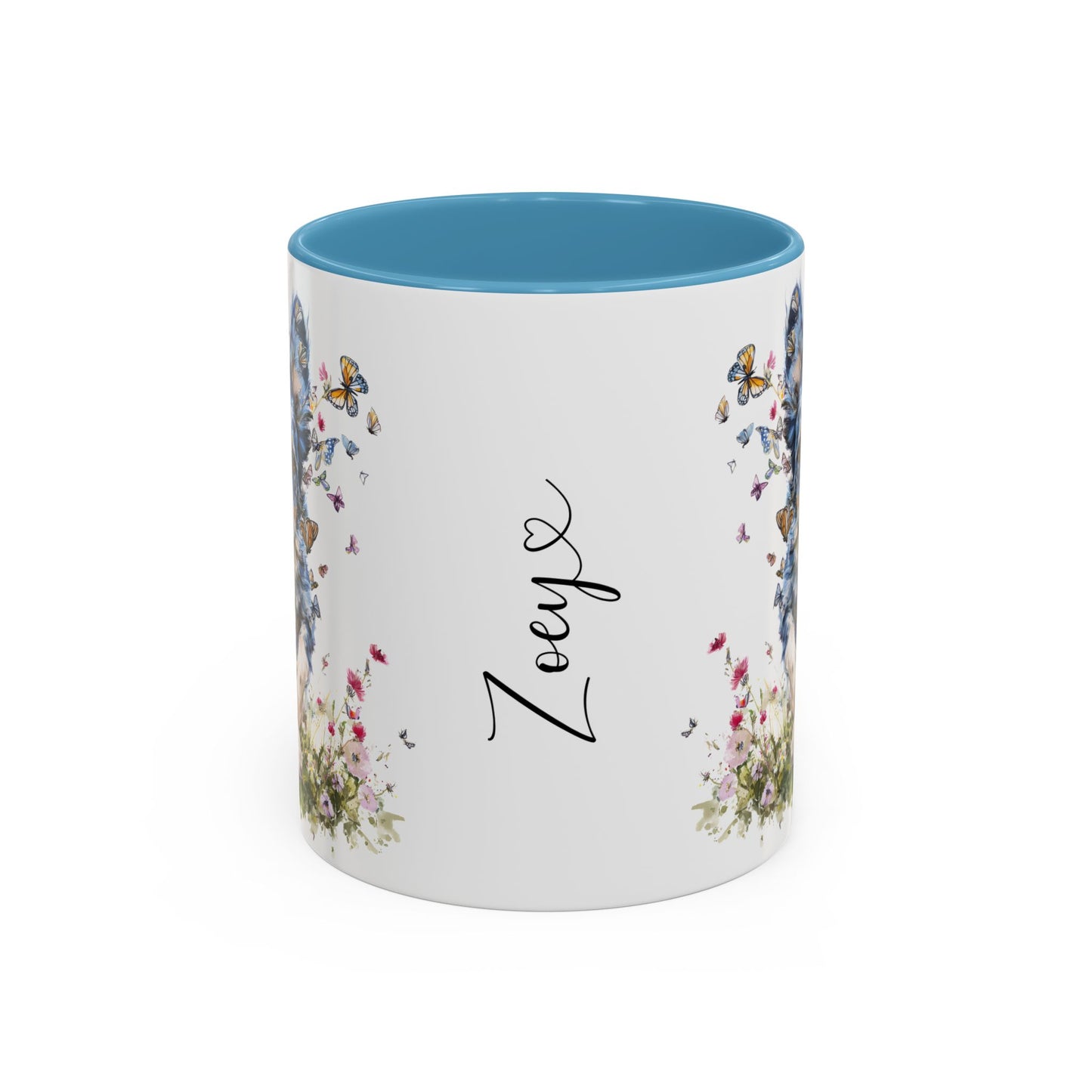 Border Collie #3 Personalized Accent Mugs, 11oz
