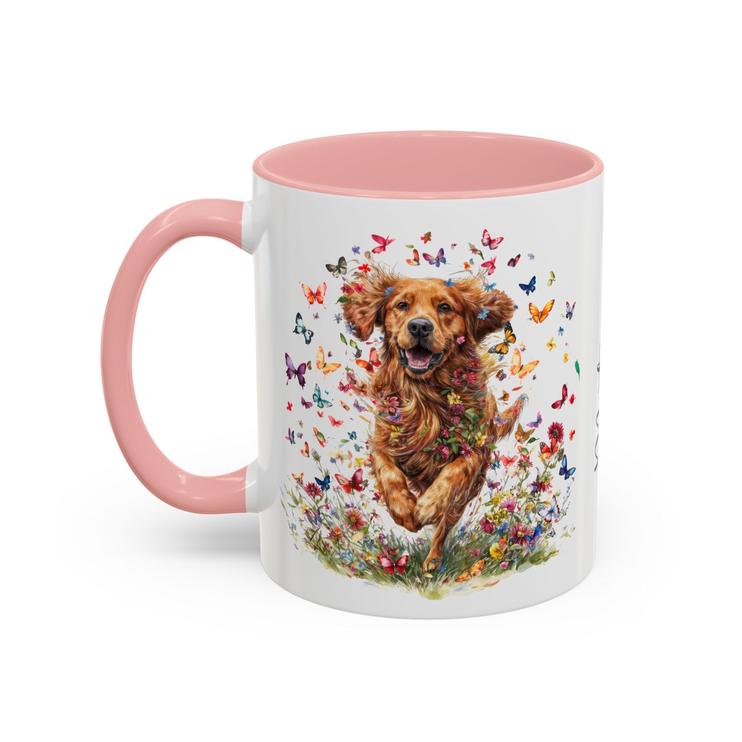 Red Golden Retriever Personalized Accent Mugs, 11oz