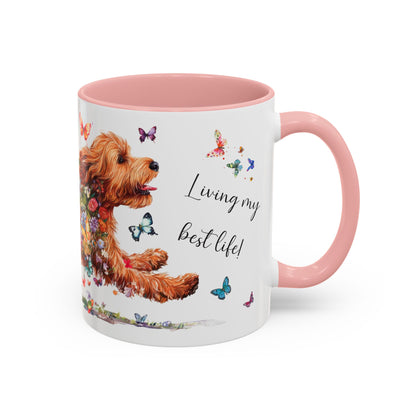 Cockapoo/Cavapoo/Cavoodle #2 Living my best life, Accent Mugs, 11oz