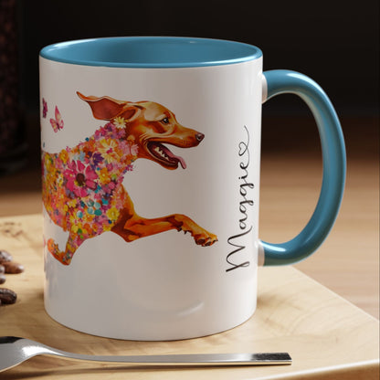 Vizsla Personalized Colorful Accent Mugs, 11oz