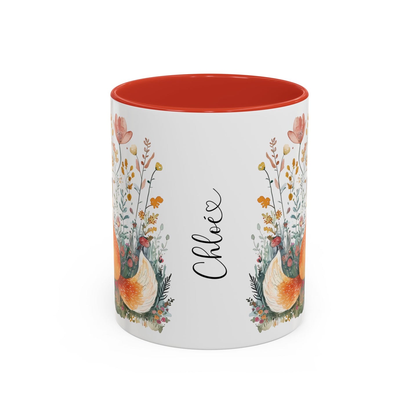 Fox #2 Personalized Accent Mugs, 11oz