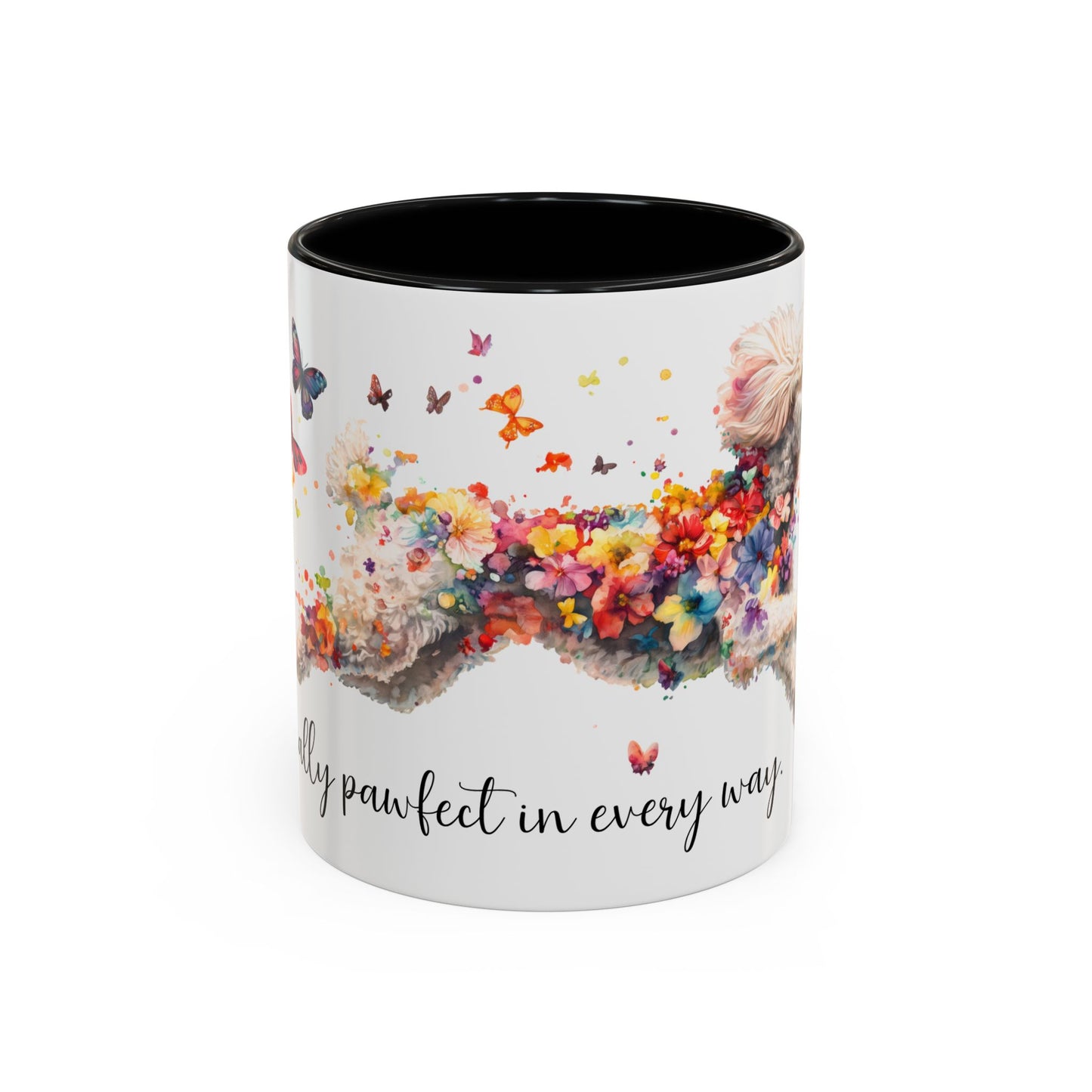 Poodle #1 - Practically Pawfect in every way. Personalised Colorful Accent Mugs, 11oz