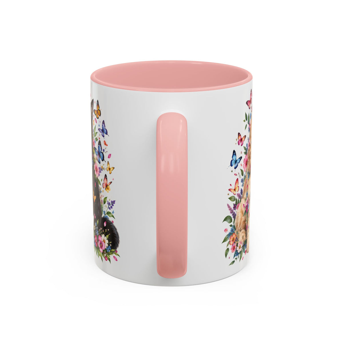 DUO (2 pets) - ANY DESIGN Floral Personalized Accent Mugs, 11oz