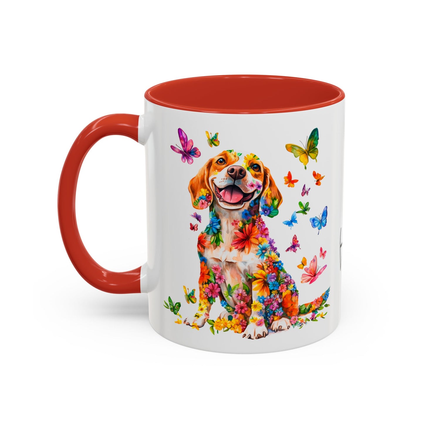 Beagle Personalized Colorful Accent Mugs, 11oz