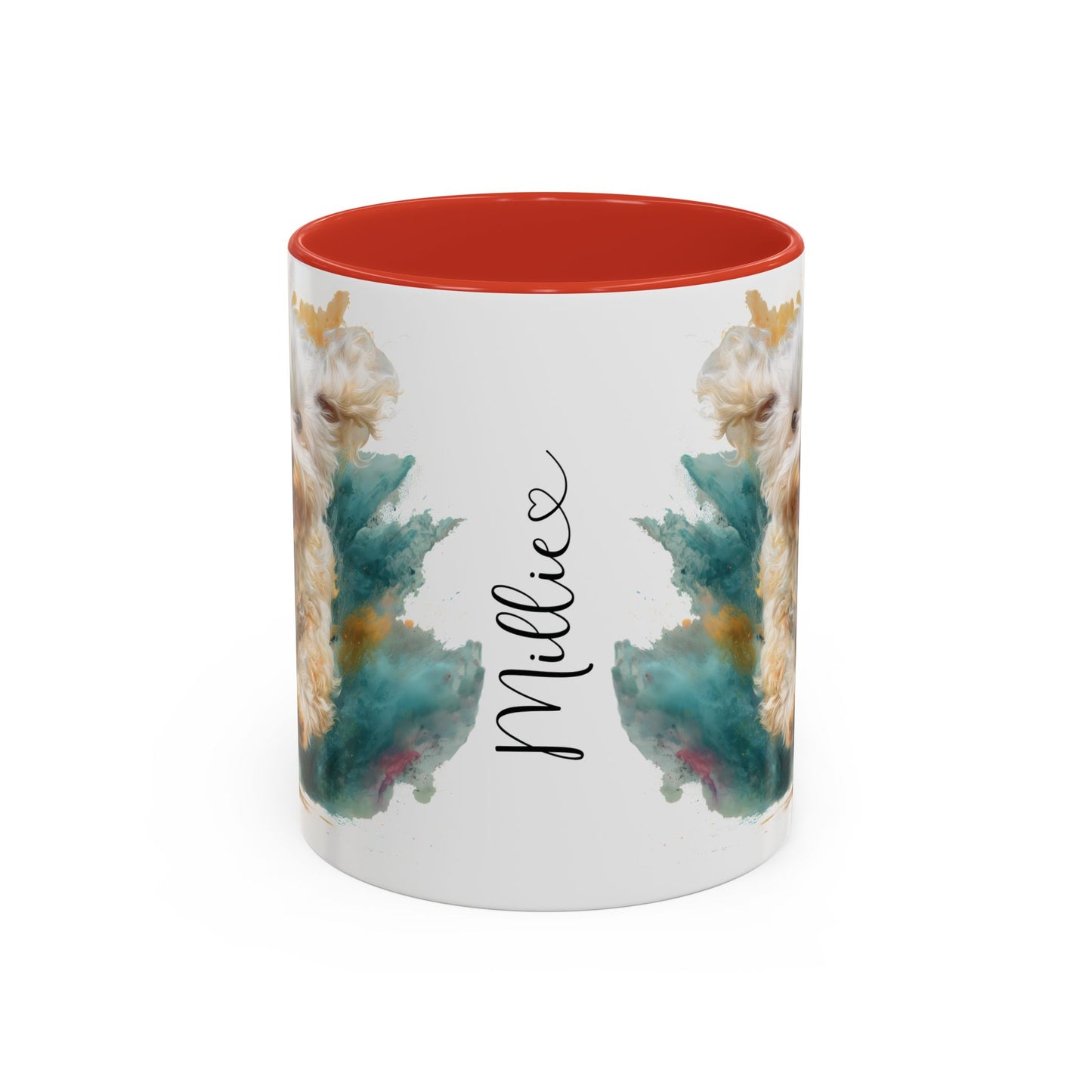 Maltese #2 Paint Colourful Personalised Accent Mugs, 11oz