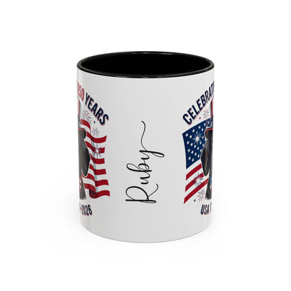 Dachshund #1 - 250th Celebration Personalised  Accent Mugs, 11oz & 15oz