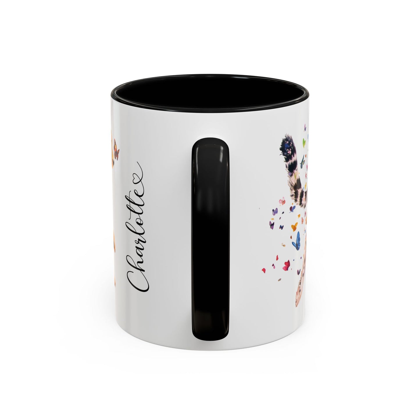 Cheetah "Let your spirit run free" Personalized Accent Mugs, 11oz