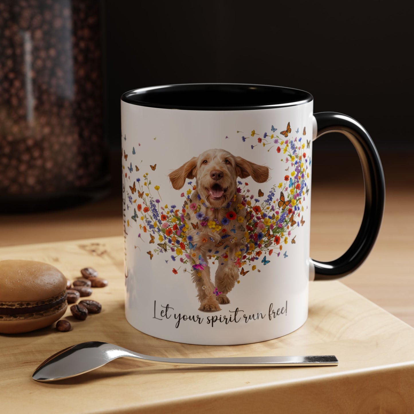 Spinone Italiano #1, Let your spirit run free, personalized colourful Mugs, 11oz