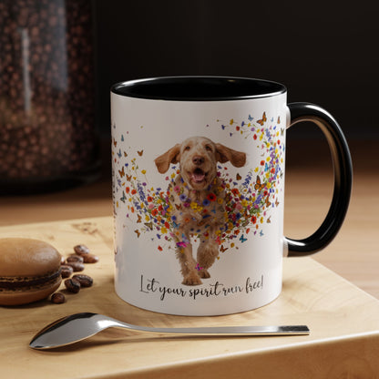 Spinone Italiano #1, Let your spirit run free, personalized colourful Mugs, 11oz