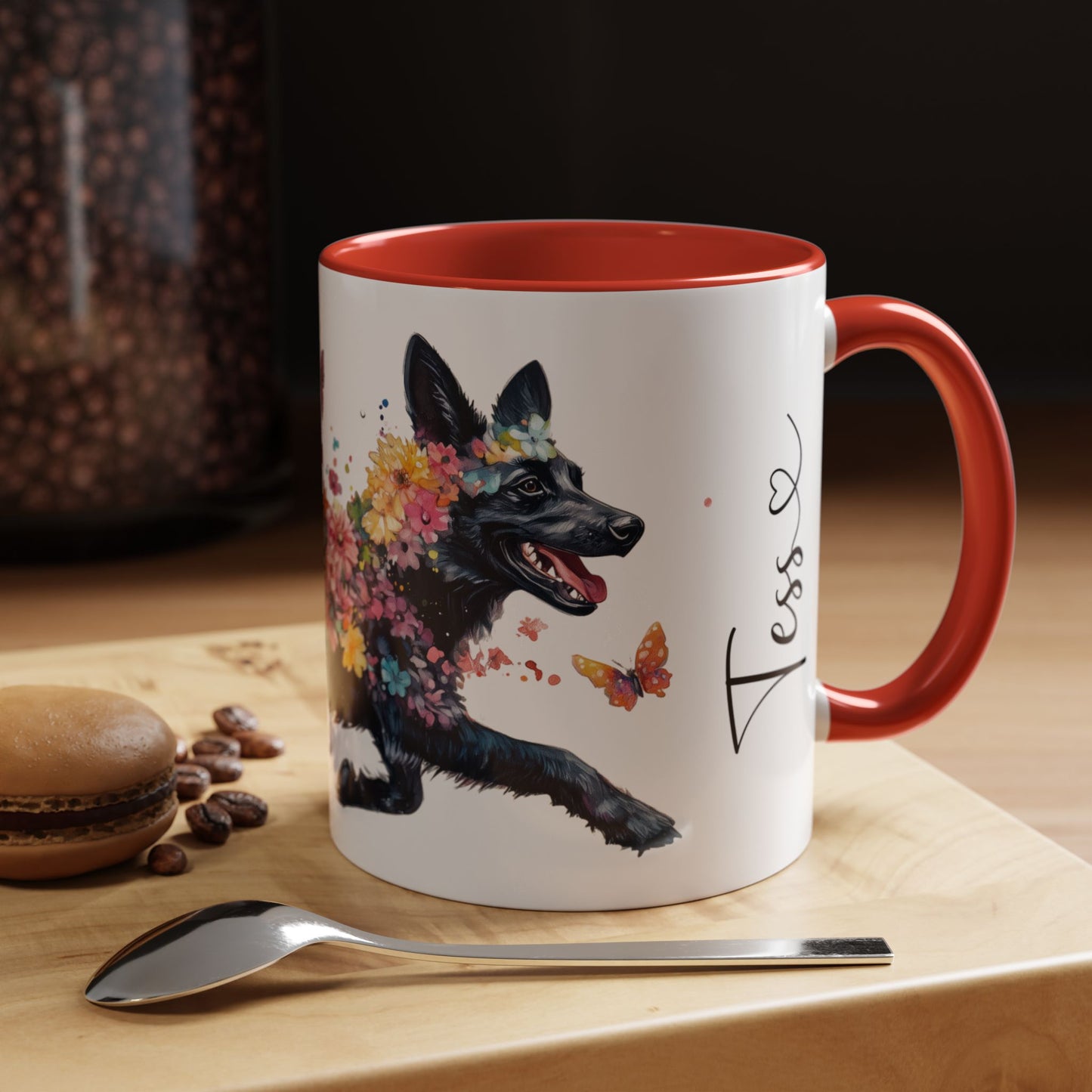 Black Shepherd Personalized Accent Mugs, 11oz