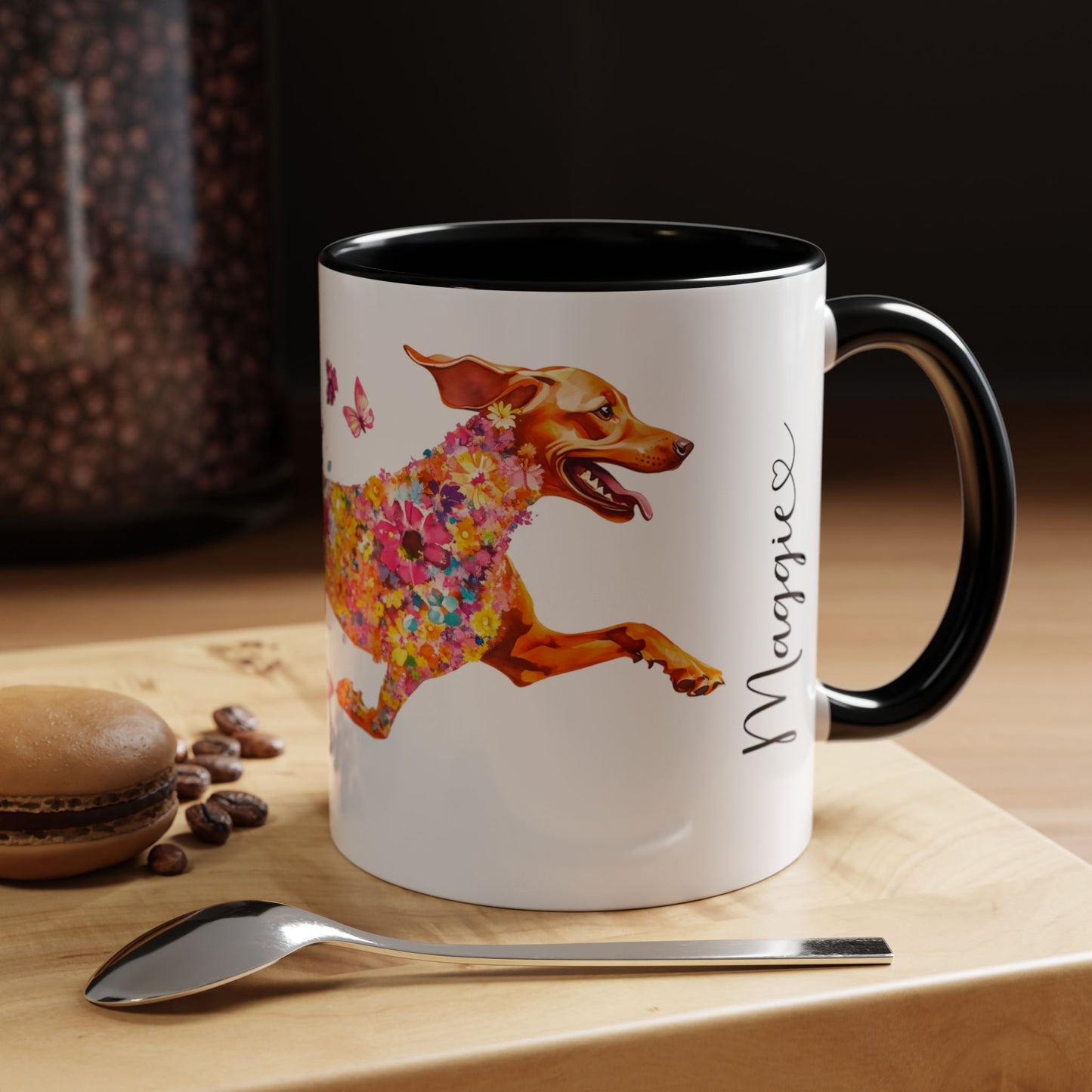 Vizsla Personalized Colorful Accent Mugs, 11oz