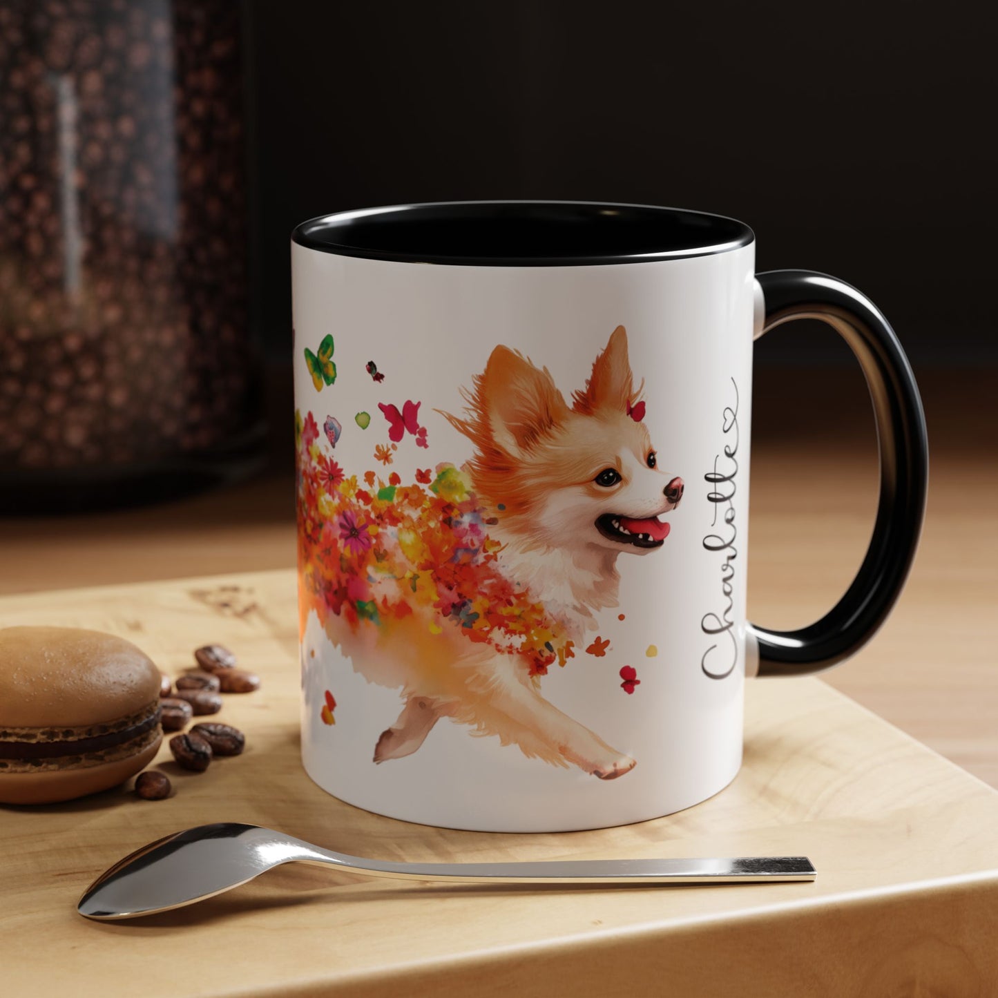 Icelandic Sheepdog Personalized Accent Mugs, 11oz