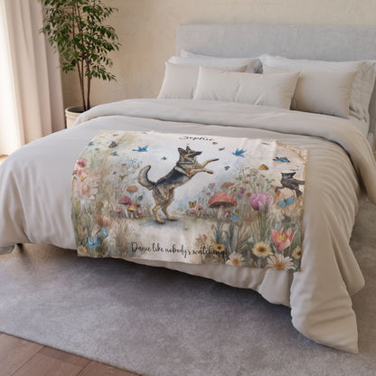 German Shepherd #2 Dancing Mystical Forest Personalised Blanket