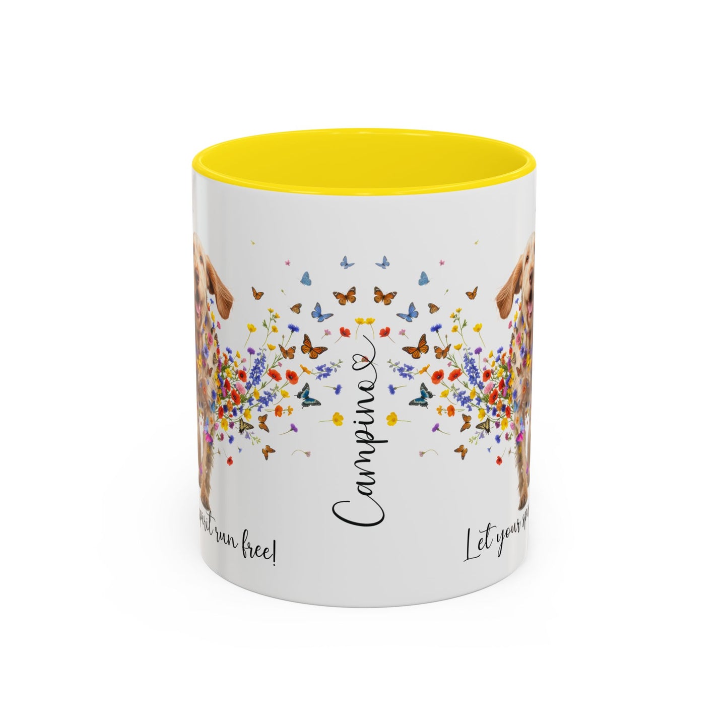 Spinone Italiano #1, Let your spirit run free, personalized colourful Mugs, 11oz