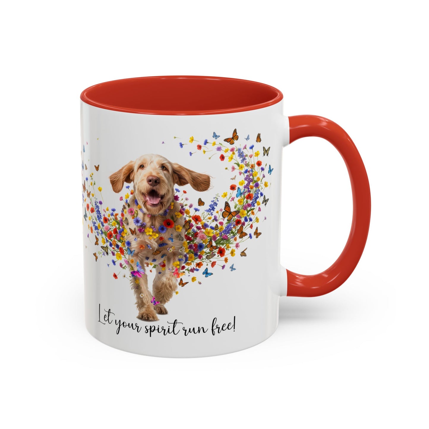 Spinone Italiano #1, Let your spirit run free, personalized colourful Mugs, 11oz