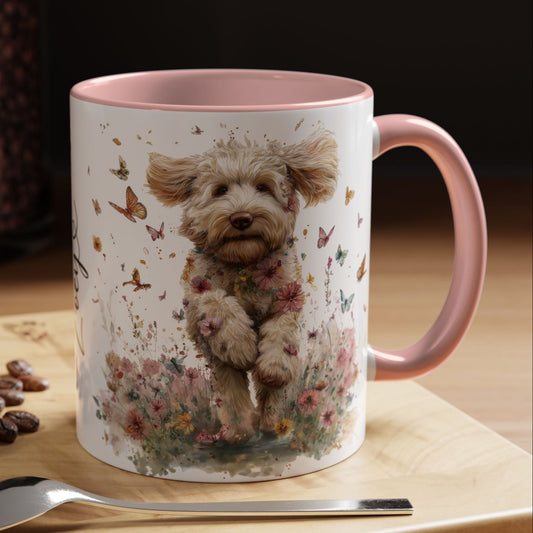 Labradoodle #5 Personalized Accent Mugs, 11oz