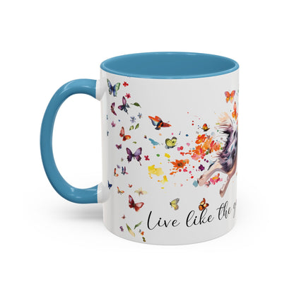 Border Collie #3 “Live like the gate was left open" Accent Mugs, 11oz