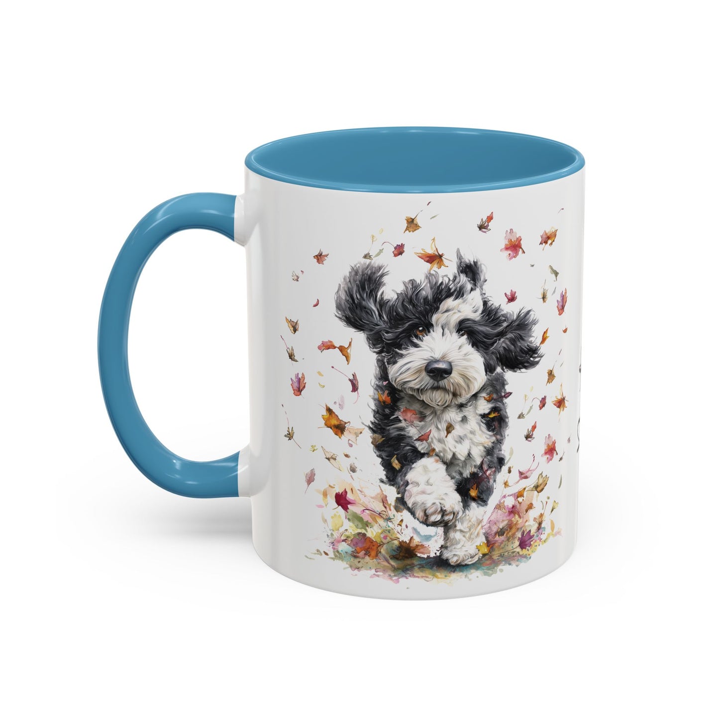 Bernedoodle #2 Autumn/Fall, Personalized Accent Mugs, 11oz