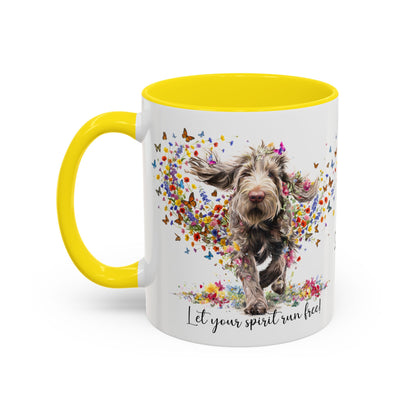 Spinone Italiano #2, Let your spirit run free, personalized colourful Mugs, 11oz
