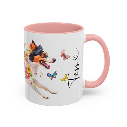 Rough Collie Personalized Accent Mugs, 11oz