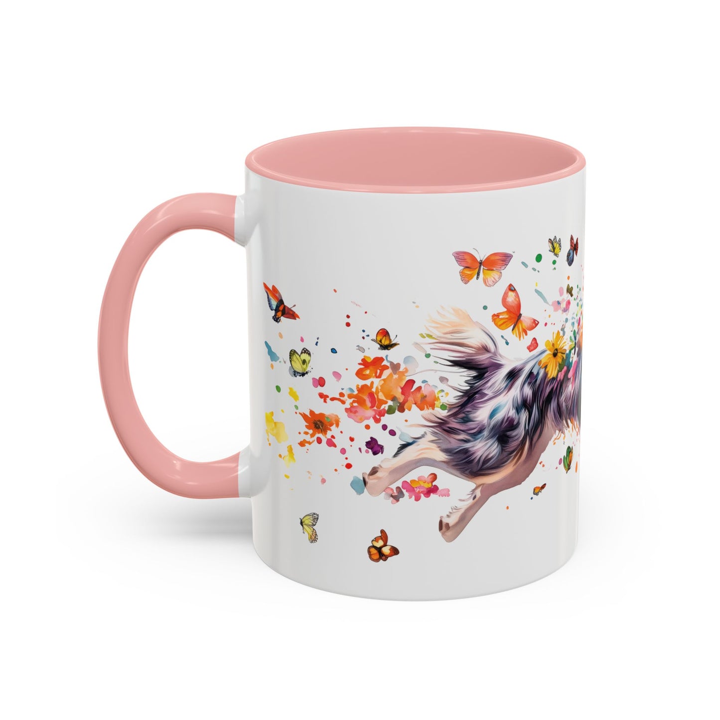 Border Collie (Australian Collie) Blue Merle, Personalized Accent Mugs, 11oz