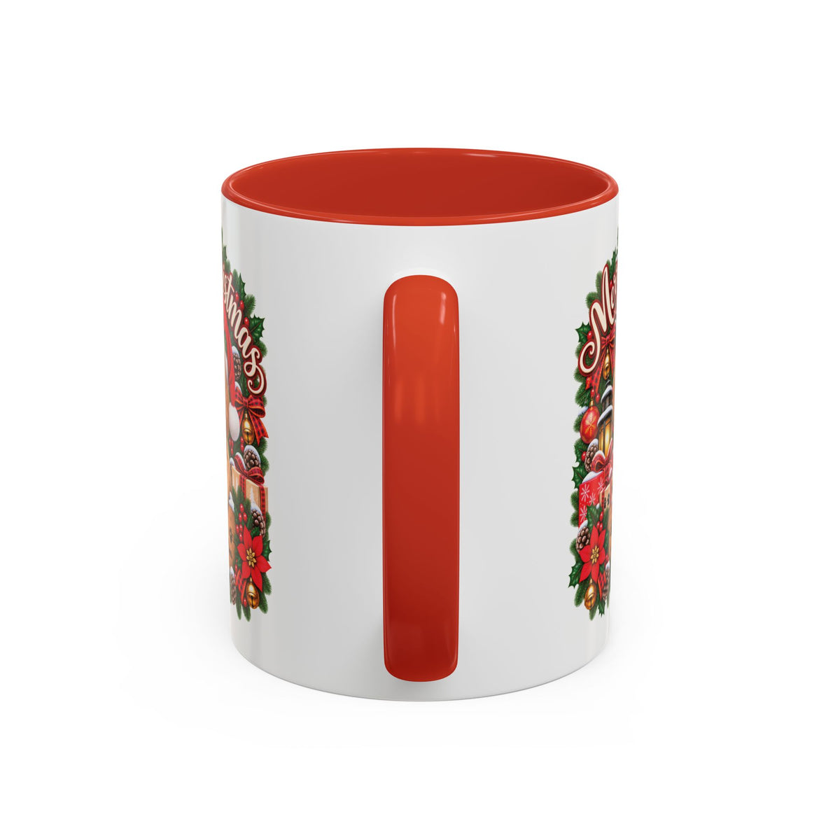 Golden Doodle Merry Christmas, personalised accent colour 11oz mug