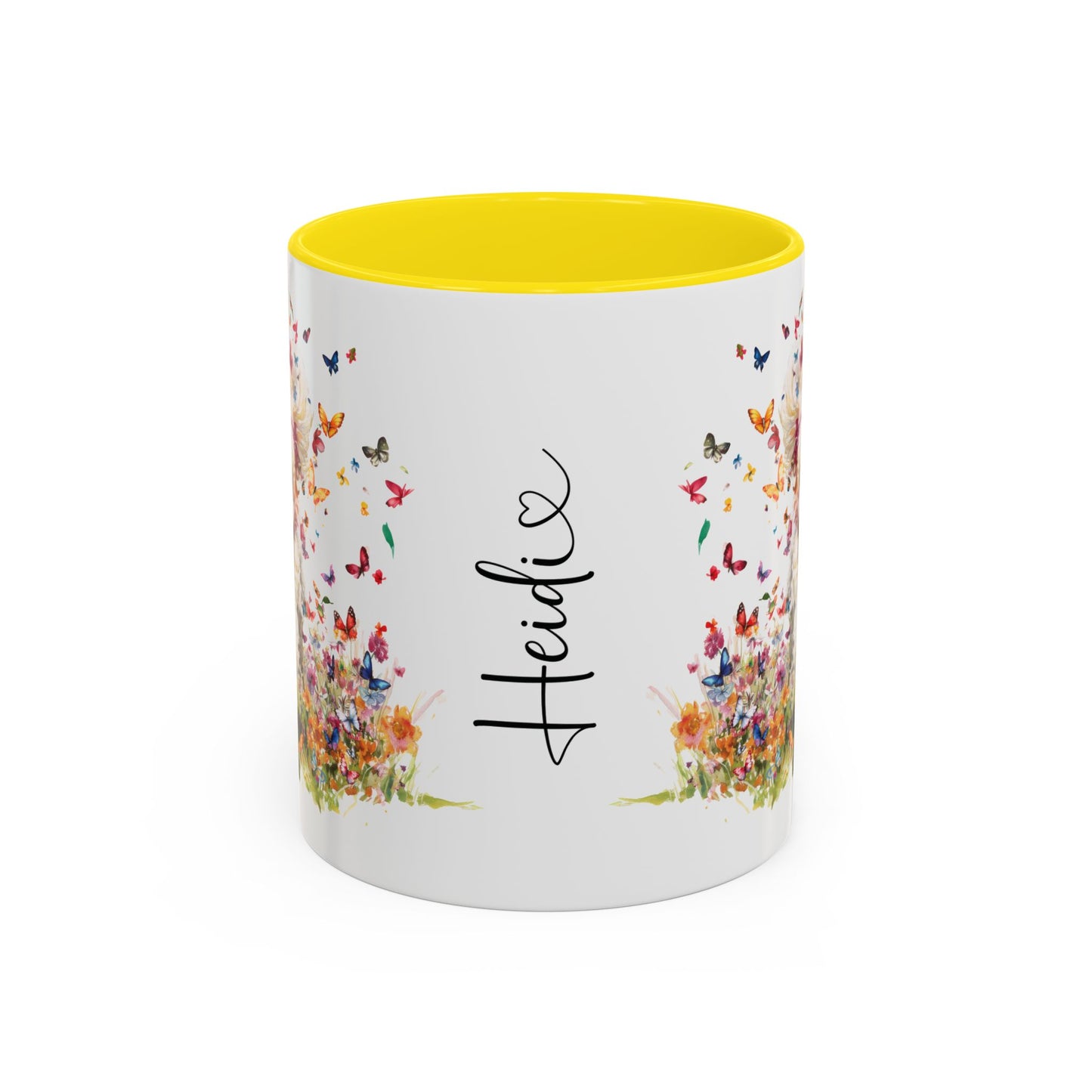 Poodle Butterfly Personalized Accent Mugs, 11oz