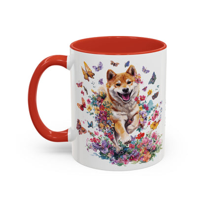 Shiba Inu #4 Personalized Accent Mugs, 11oz