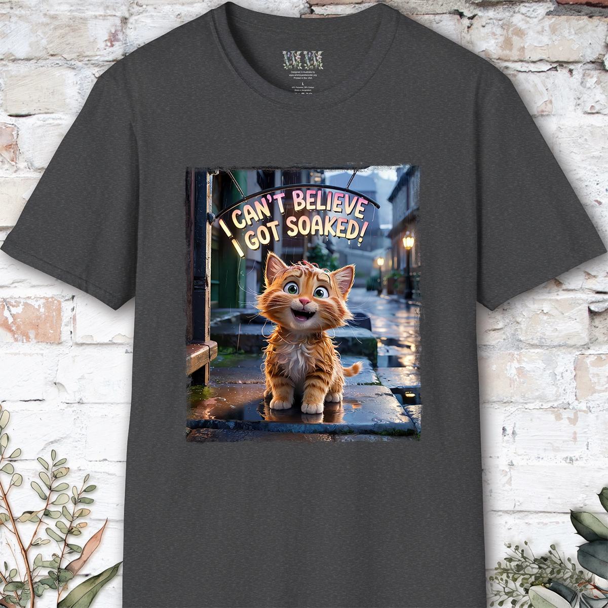 I Can't Believer I Got Soaked, Ginger Cat, unisex T shirt