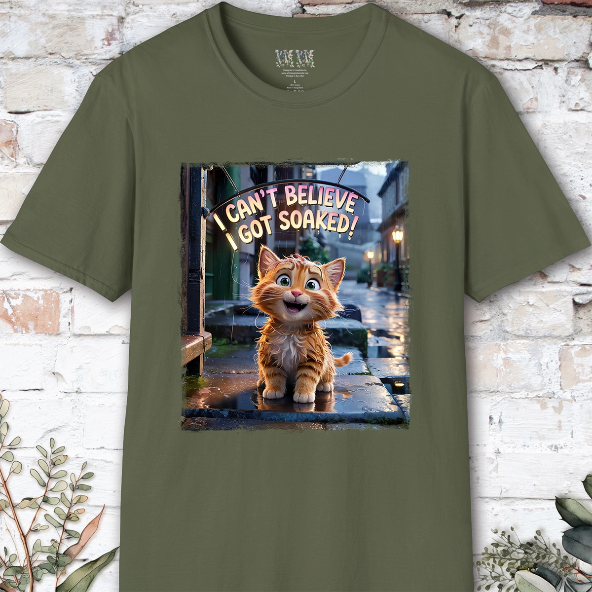 I Can't Believer I Got Soaked, Ginger Cat, unisex T shirt