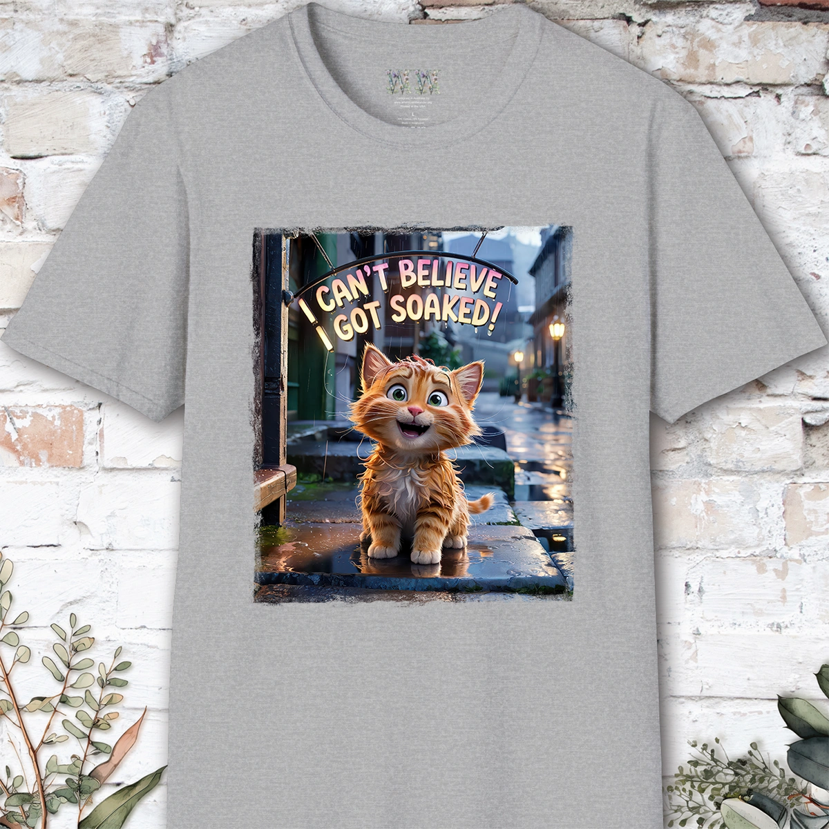 I Can't Believer I Got Soaked, Ginger Cat, unisex T shirt