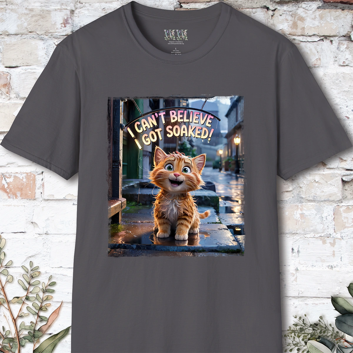 I Can't Believer I Got Soaked, Ginger Cat, unisex T shirt