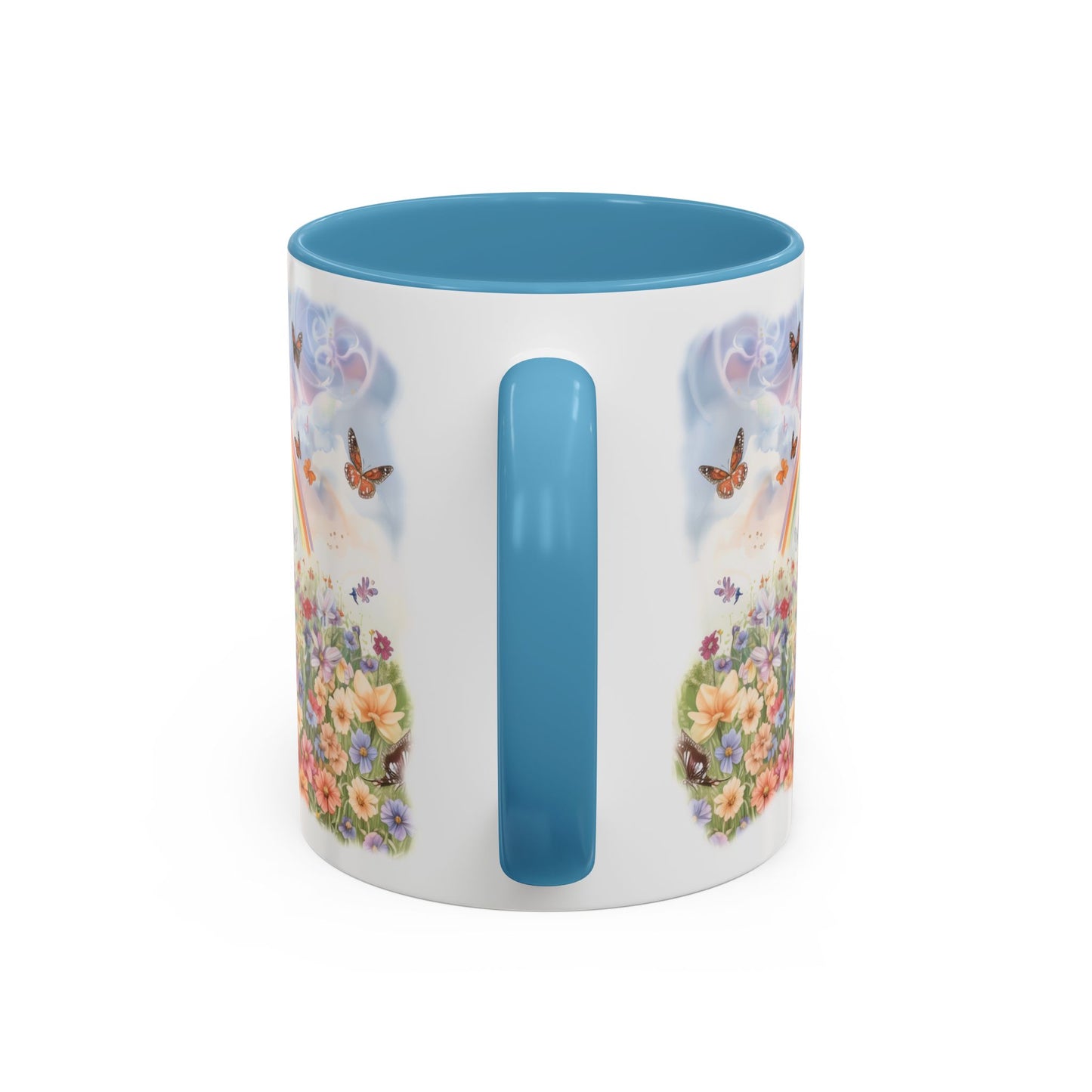 Border Collie, Red Merle Rainbow Personalized Accent Mugs, 11oz