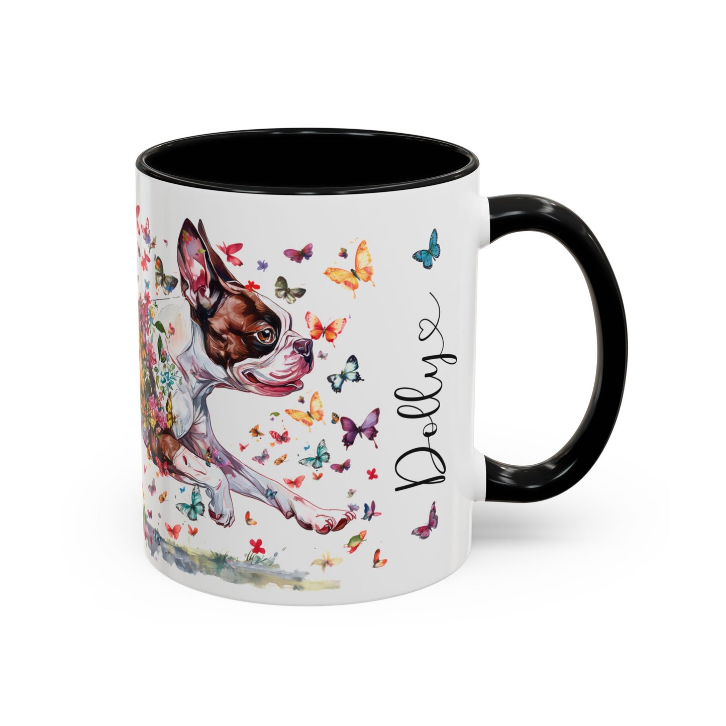 Boston Terrier #4, Personalized Accent Mugs, 11oz