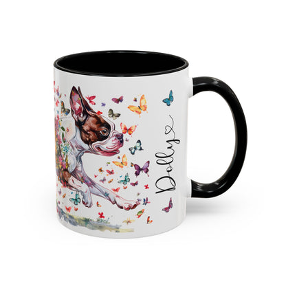 Boston Terrier #4, Personalized Accent Mugs, 11oz