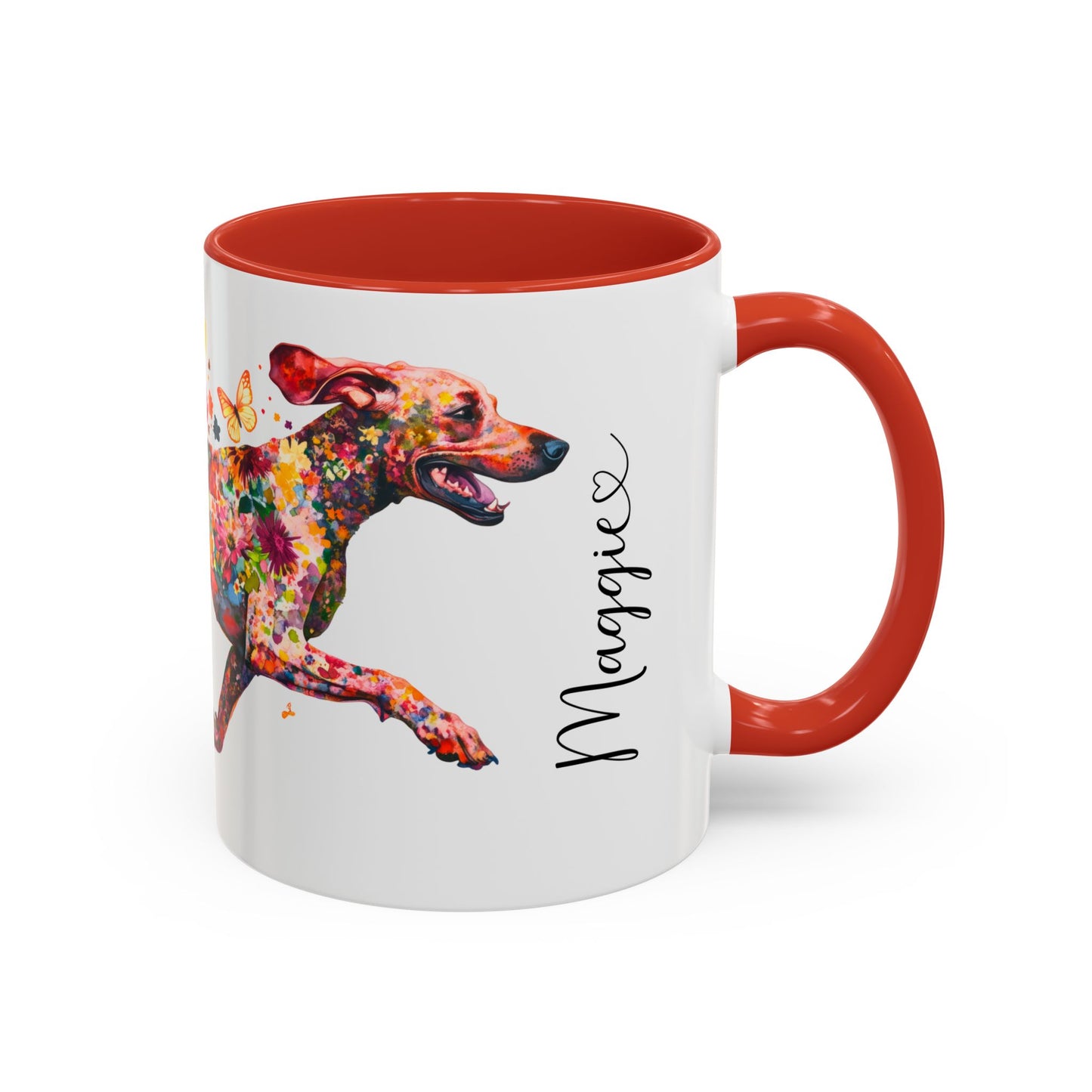 German Short Haired Pointer Personalized Colorful Accent Mugs, 11oz