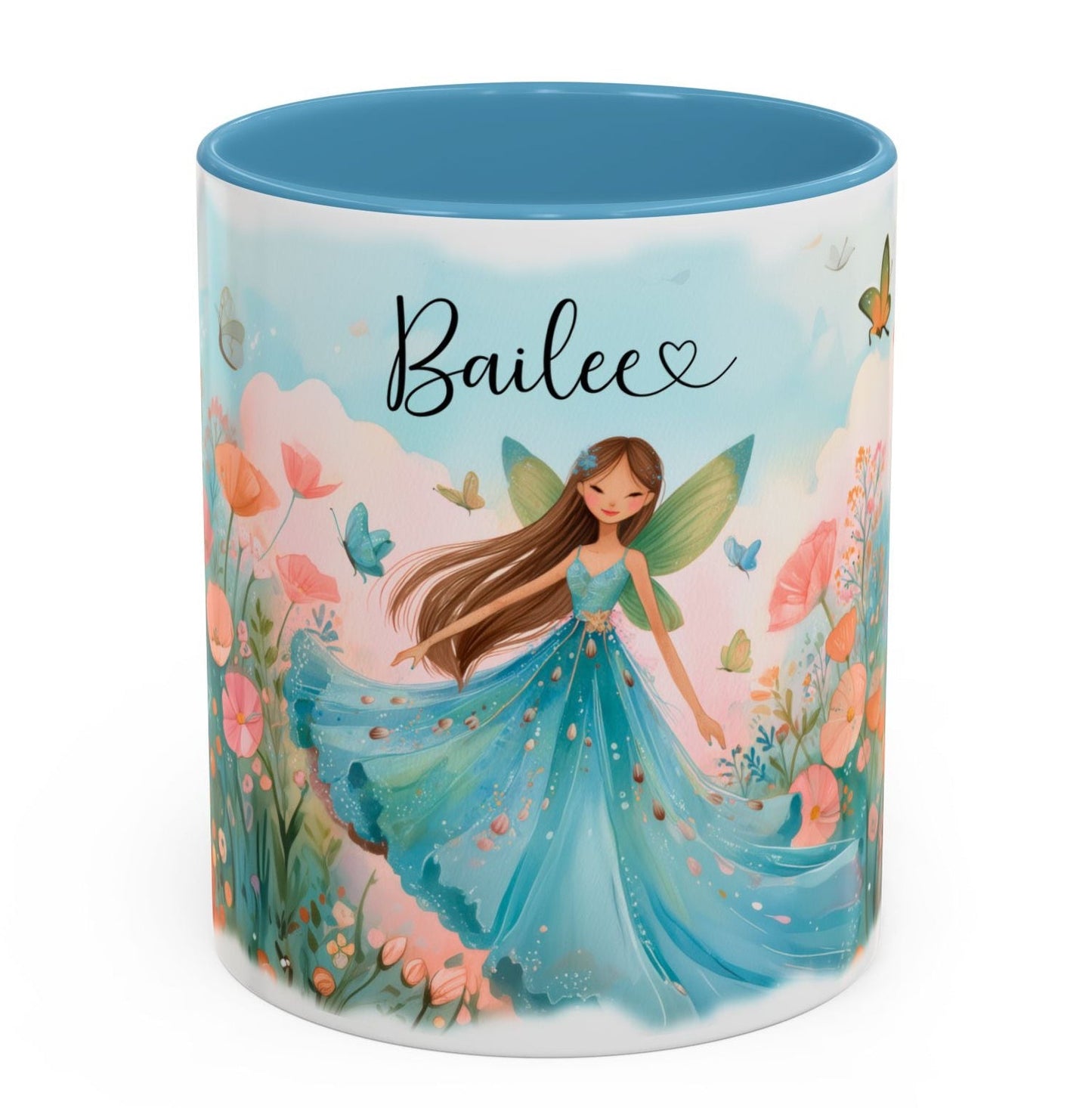 Blue Fairy Personalized Accent Mugs, 11oz