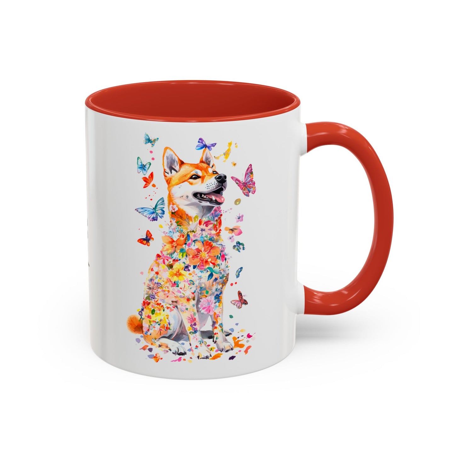 Shiba Inu Personalized Colorful Accent Mugs, 11oz