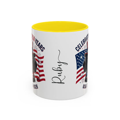 Dachshund #1 - 250th Celebration Personalised  Accent Mugs, 11oz & 15oz