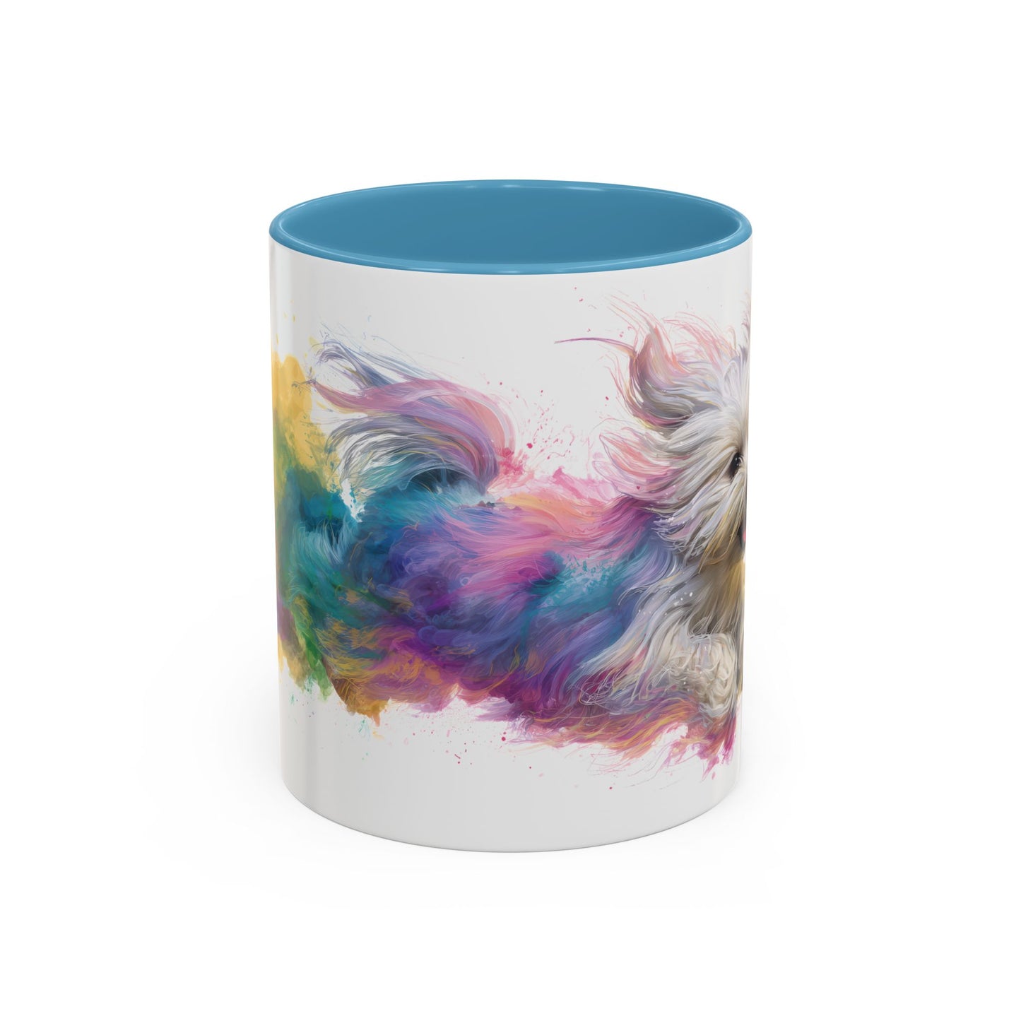 Maltese Paint Colourful Personalised Accent Mugs, 11oz
