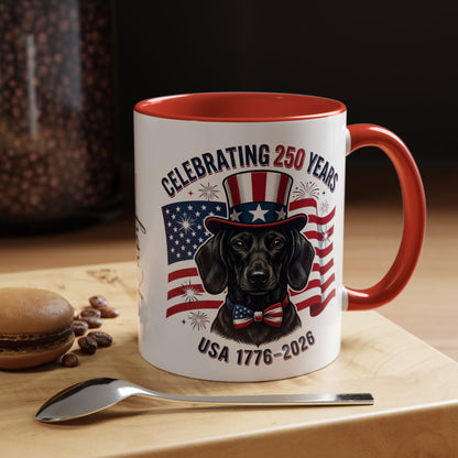 Dachshund #1 - 250th Celebration Personalised  Accent Mugs, 11oz & 15oz
