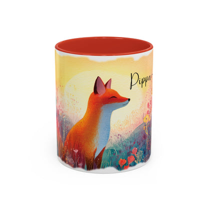 Fox Sunrise #2 Personalized Accent Mugs, 11oz